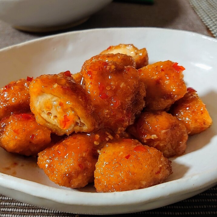 お弁当にも! 冷凍チキンカツのチリソース炒め